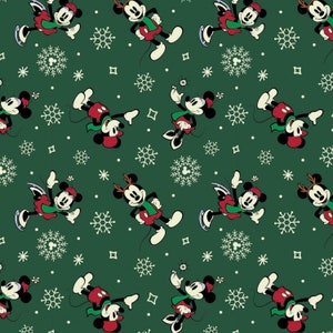 Disney Christmas Mickey and Minnie cotton Fabric