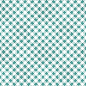 Teal Gingham Cotton Fabric