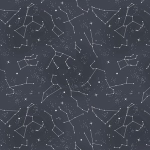 Nasa Constellations Glow in the dark Woven Cotton Fabric