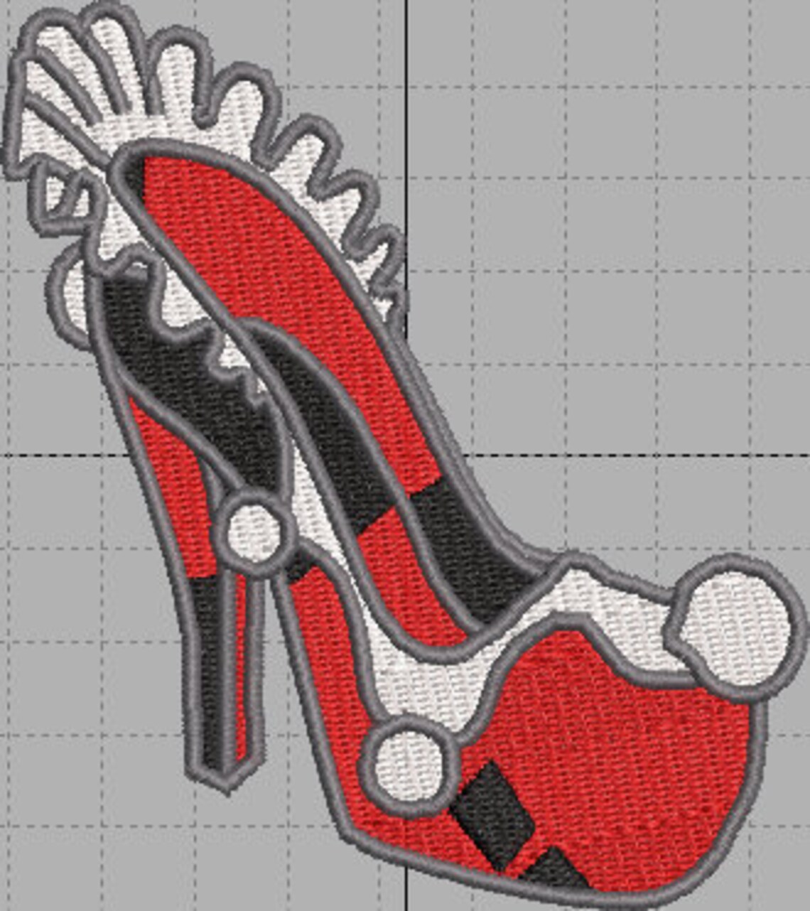 Harlequin Shoe Machine Embroidery Design File 4x4 - Etsy