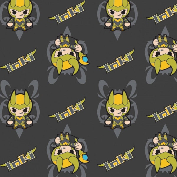 Tissu en coton Kawaii Marvel Loki