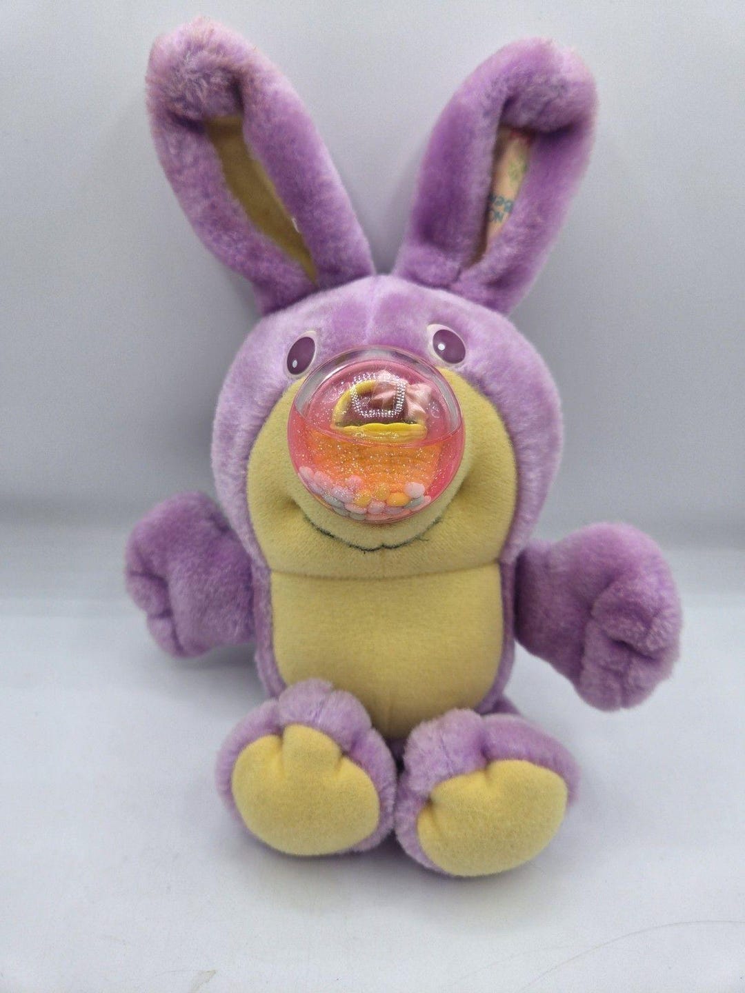 Nosy Rabbit 1989 Playskool Nosy Bunnies Purple Plush Easter Basket Tisket Bear ...