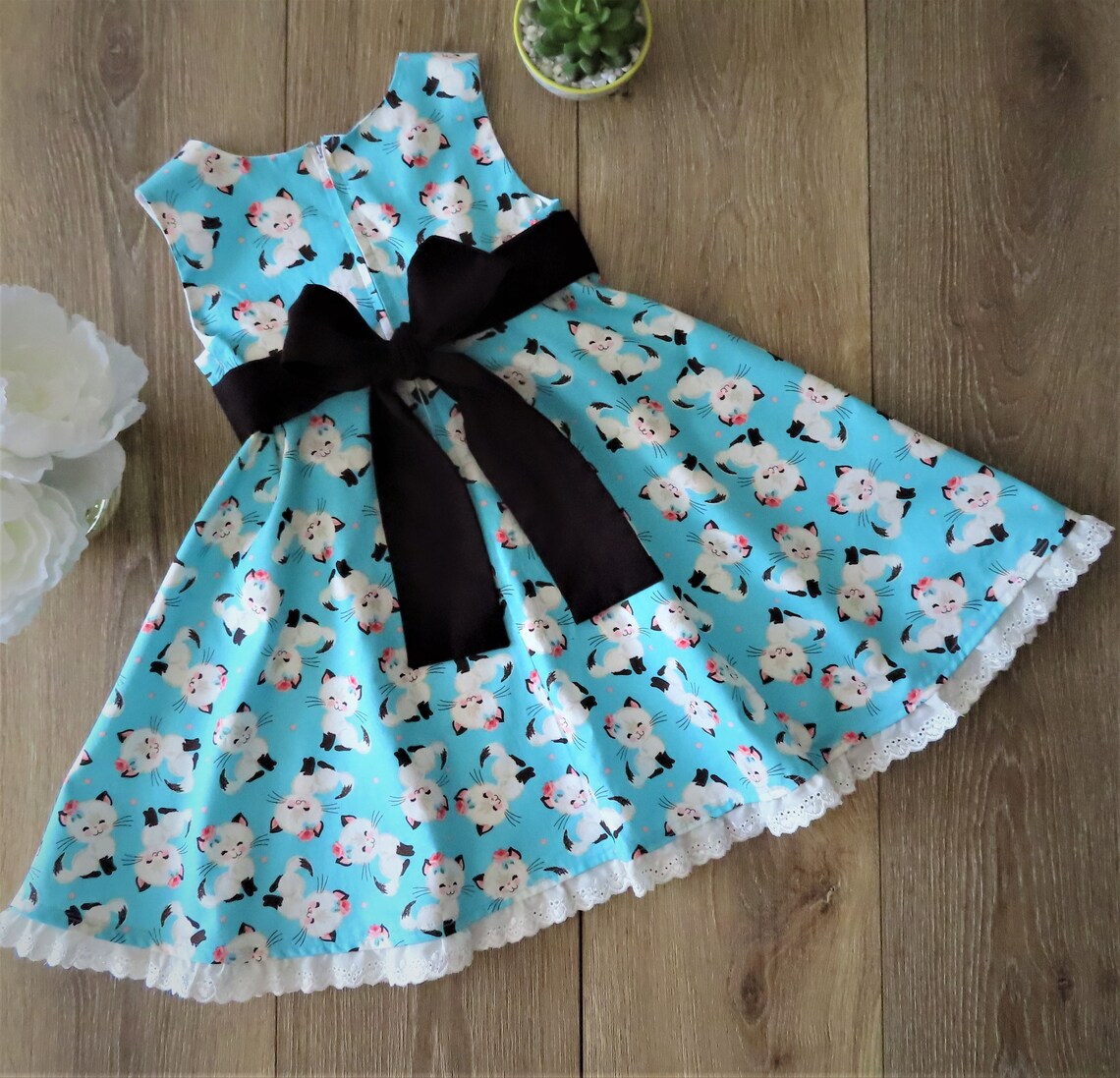 Little Girl Cat Dress Dress with Cats Cute Cat Dress Etsy