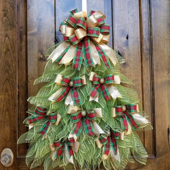 Christmas Tree Wreath for Front Door Christmas Tree Door Etsy