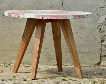100-80-60cm - Tavolino in cemento - arrotondato - terrazzo
