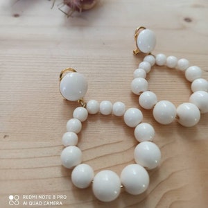 24K Vintage Resin Pearl Clip-on Earrings for Non-Pierced Ears