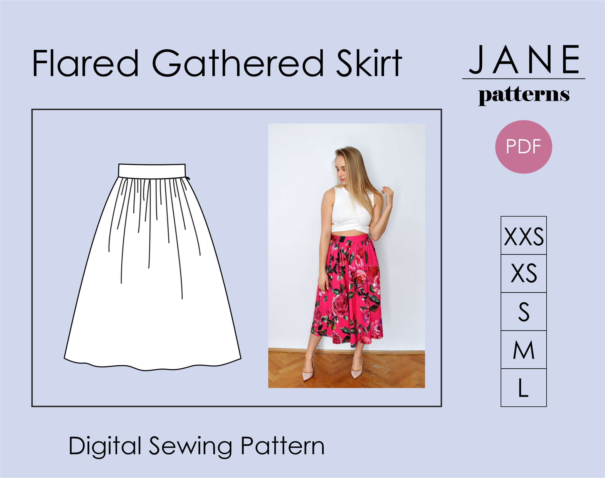 a line gathered skirt pattern