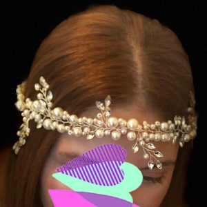 Brauthaarschmuck Braut Haarschmuck Haardraht faux Perlen Kristallen Strasssteine Hochzeit Haarsteck Headpiece Blumenkranz