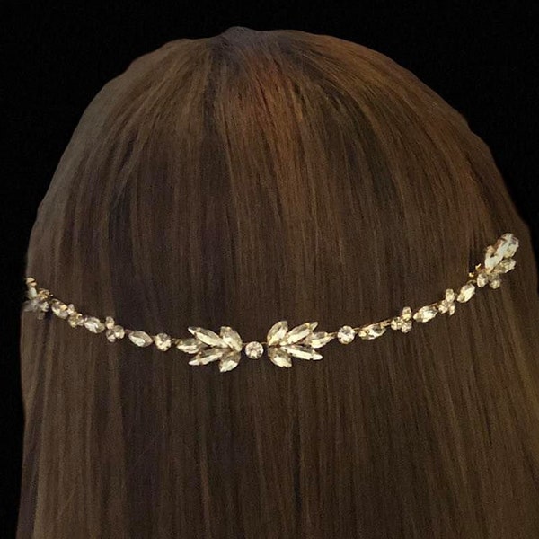 Brauthaarschmuck Braut Haarschmuck Haardraht Kristallen Strasssteine Hochzeit Haarsteck Headpiece Blumenkranz