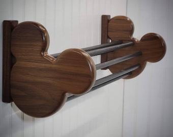 Wall Hanging Mickey Ear Holder – Wooden Disney Ear Display Rack, Handcrafted Organizer for Minnie & Mickey Ears