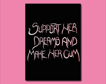 Support Her Dreams - Feminist A4 Print - Feminist Art - Self-love Illustration