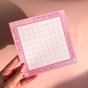 I believe in me - I am more than capable - empowering pastel notepad - cute stationary