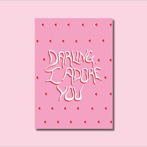 Querida, eu te adoro - Cartão postal pegue-me - Presente de dia dos namorados - Cartão postal de aniversário - Arte feminista - Ilustração de amor próprio