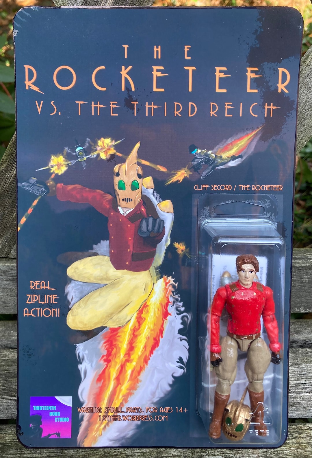 Handmade Custom WW2 Multiarticulated Rocketeer Zipline Action Figure  Dave Stevens Tribute for Charity Australia