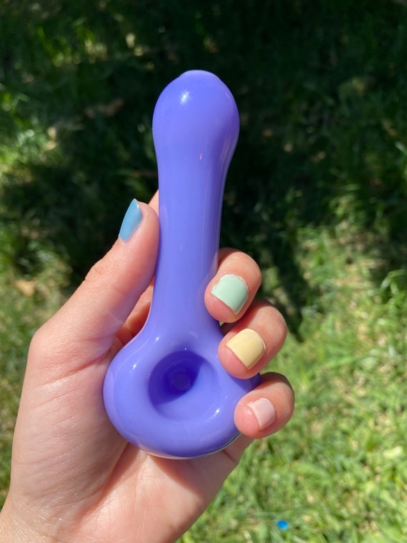 Cute Girly Glass Smoking Bowl - Pink, Purple, Slime Colors