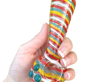 Rasta Swirl Glass Bowl: Handgemachte Bunte Kunst