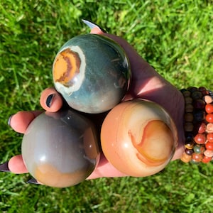 Wüste Jaspis Kugel Polychrome Jaspis Kugel natürliche Kristall poliert Kugel Display Stein Meditation Leidenschaft Stein