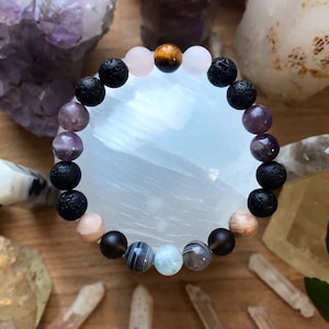 MOOD LIFTING Depression Crystal Bracelet Wrist Mala Anxiety Relief Relieves Stress Insomnia Relief Beaded Crystal Jewellery Chakra Healing