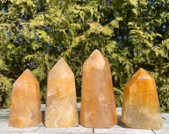 Golden Healer Quartz Tower, Yellow Hematoid Crystal Point