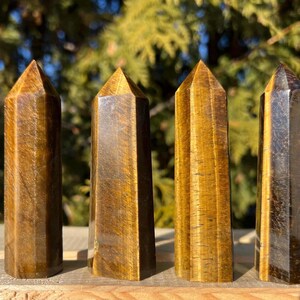 Tigers Eye Tower, Protection Crystal, Stones for Luck, Crystal Point, Solar Plexus Chakra, Grounding Stone, Gemini Birthstone, Tiger Eye