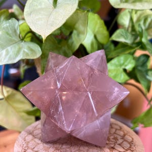 Seltene 12 Punkte Merkaba, Große Rosenquarz Merkaba, Heilige Geometrie, Selbstliebe Kristall, Herzchakra, Heilkristall, Liebe anziehen