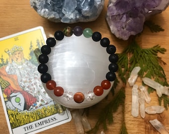 Fertility Crystal Bracelet: Carnelian, Quartz, Aventurine, PCOS Jewelry, Wrist Mala
