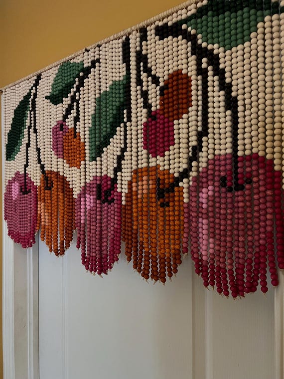 Cherry Beaded Curtain Pattern, Door Hanging DIY (Digital Download)