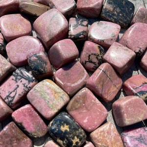 Rhodonite Tumbled Stone, Heart Chakra , Emotional Healing , Anxiety Relief , Worry Stone , Pocket Crystal , Pink Crystal , Tumble Stone