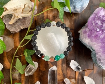 Virgo Zodiac Bracelet – Apache Tears & Healing Crystal Jewelry, Wrist Mala