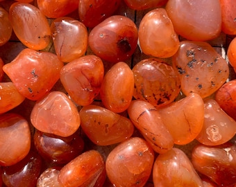 Carnelian Tumble Stone Polished Crystal Sacral Chakra Spiritual Healing Powerful Fertility Stone Zodiac Crystal Irregular Tumbled Stone