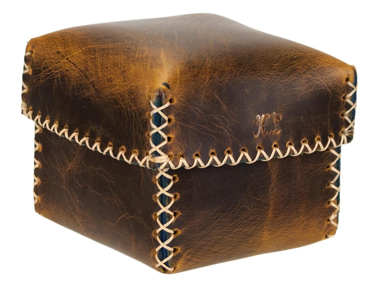 Handmade Small Leather Box Dark Brown Color Etsy