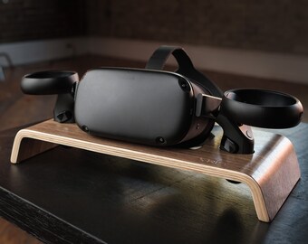 VRGE VR Stand Wood Display and Organizer Stand for Oculus Quest