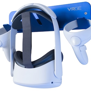 VRGE VR Headset Wall Mount: Universal Storage Hook - Blue