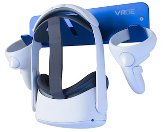 VRGE VR Headset Wall Mount: Universal Storage Hook - Blue
