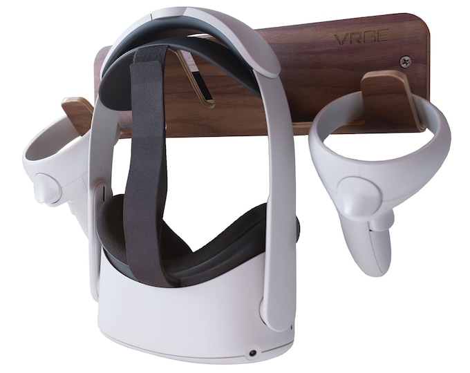 VRGE VR Universal Wall Mount Storage Stand Hook Wood Version for Oculus