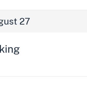 May include: A screenshot from a mobile app showing a parking transaction. The date is Wednesday, August 27. The app displays the LAZ Parking logo, a blue square with a white car icon, and the word "Parking".