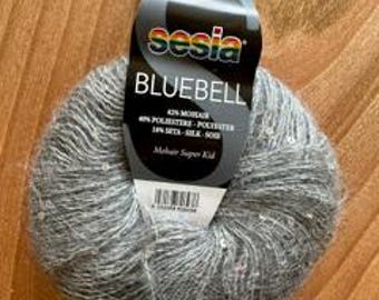 Sesia Bluebell Mohair Blend Yarn with Sequins (Mohair Super Kid)