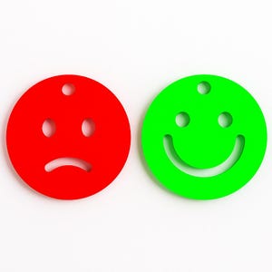 Large Happy/Sad Visual Communication Tags