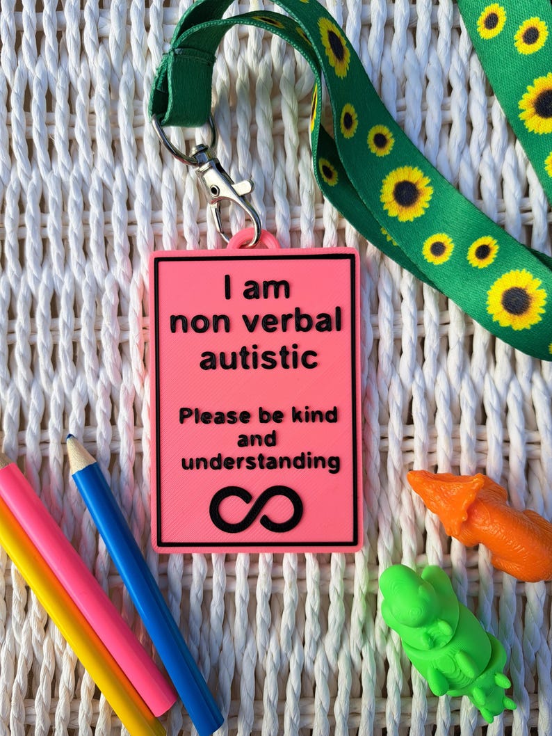 Non Verbal Autistic ID Tag: Custom Autism Awareness Keychain - Etsy