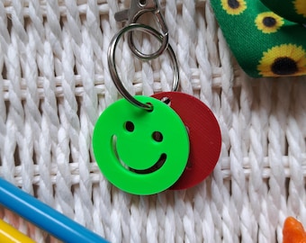 Happy Sad Emotion Tags: Autism Nonverbal Communication Keychain