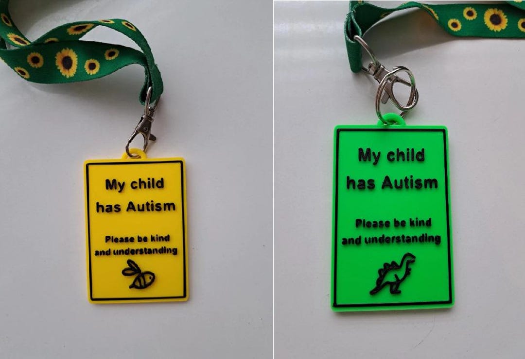 SEND Plastic Hardwearing Autism Acceptance Identification Tag Card 'my ...