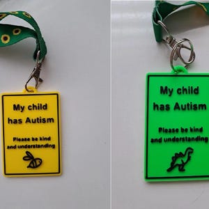 VERSTUREN Slijtvast plastic identiteitskaart voor acceptatie van autisme 'Mijn kind heeft autisme'