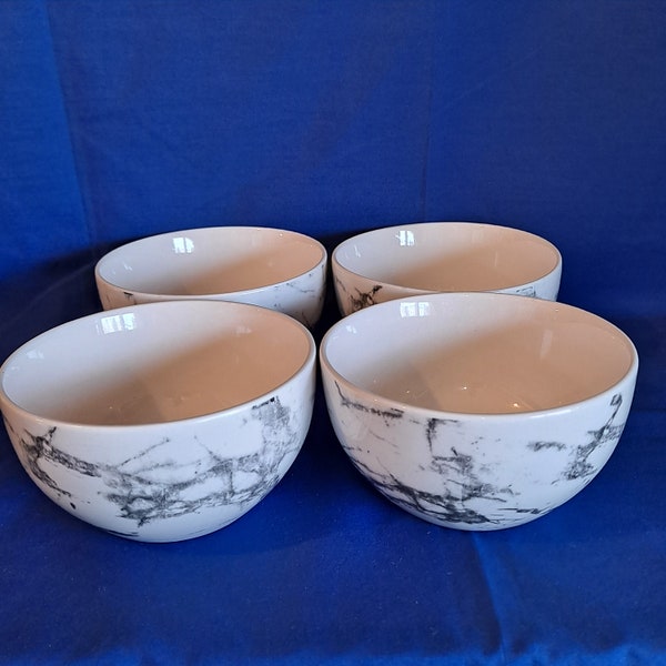 Lot 4 Royal Norfolk MARBLE Design 6" SOUP BOWLS Salad Cereal Gray White