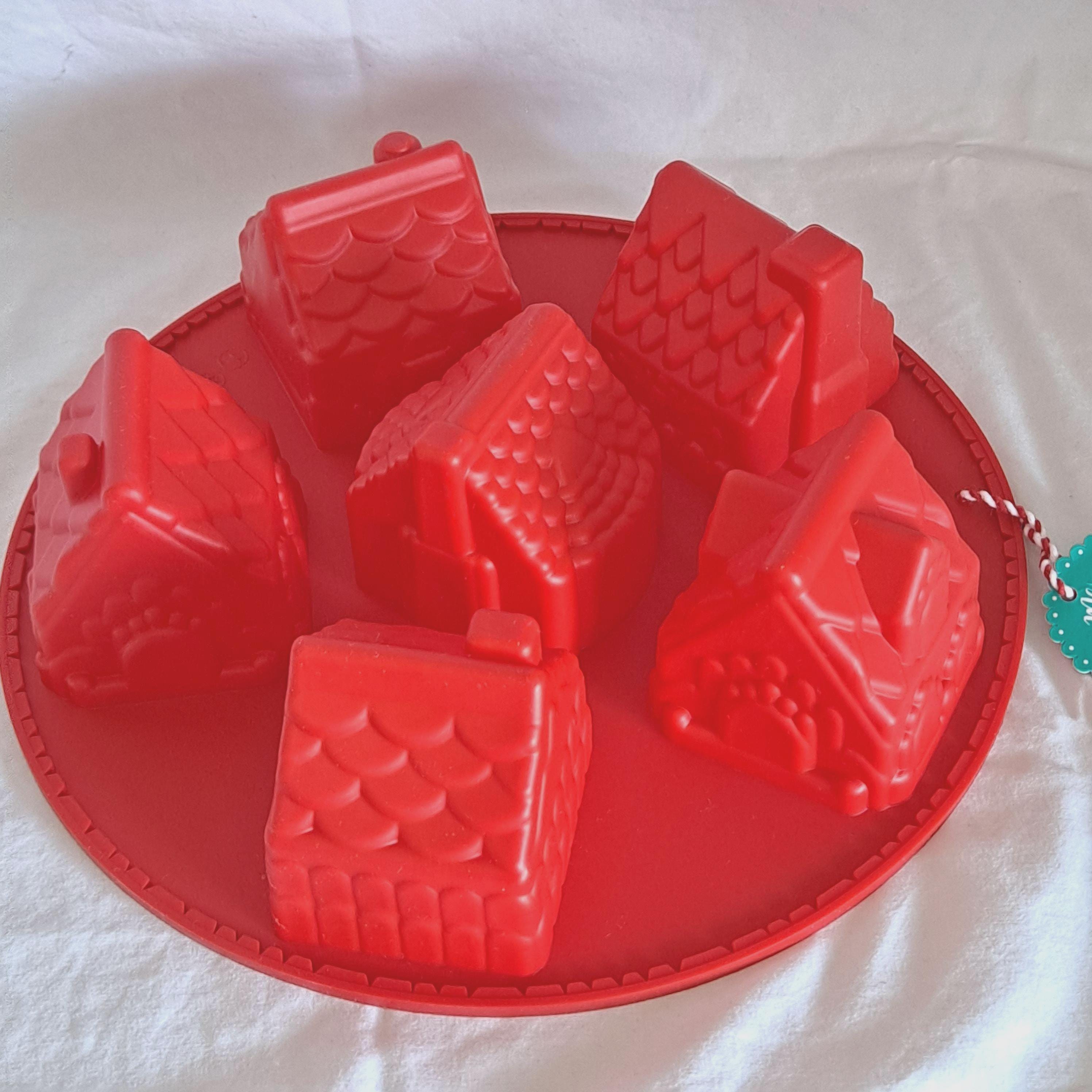 4 Stampi in Silicone per Cioccolatini Natalizi, Stampi per gelatina Natalizi Sonku in silicone con forme di stella, confezione regalo, albero di Natale, testa di Babbo Natale, bastoncino di zucchero