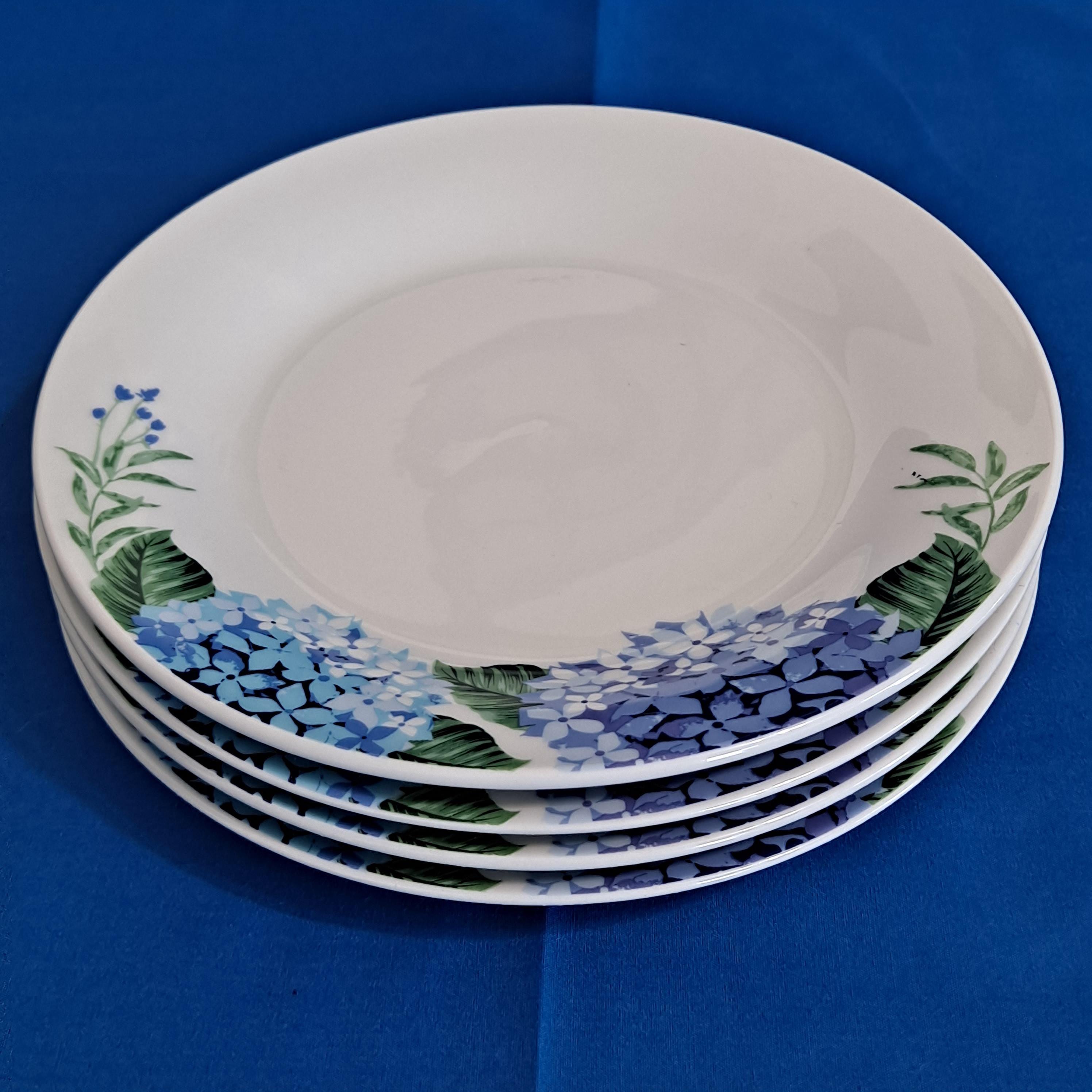 Vintage Blue Flower Plate - Etsy