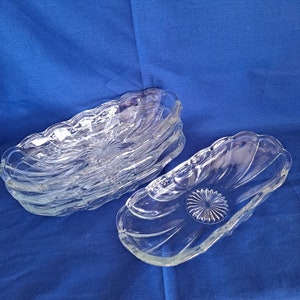 Vintage 4 Anker Hocking Brunnen Klar BANANA SPLIT BOOTE Klarglas Soda Brunnen Eis Schale Relish