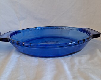 Baking Dish Anchor Ovenware Deep Pie Plate Anchor Hocking COBALT