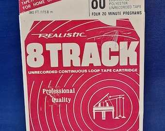 Vintage REALISTIC 8 TRACK Blank Tapes 80 Minute Sealed continuous Loop Cartridge