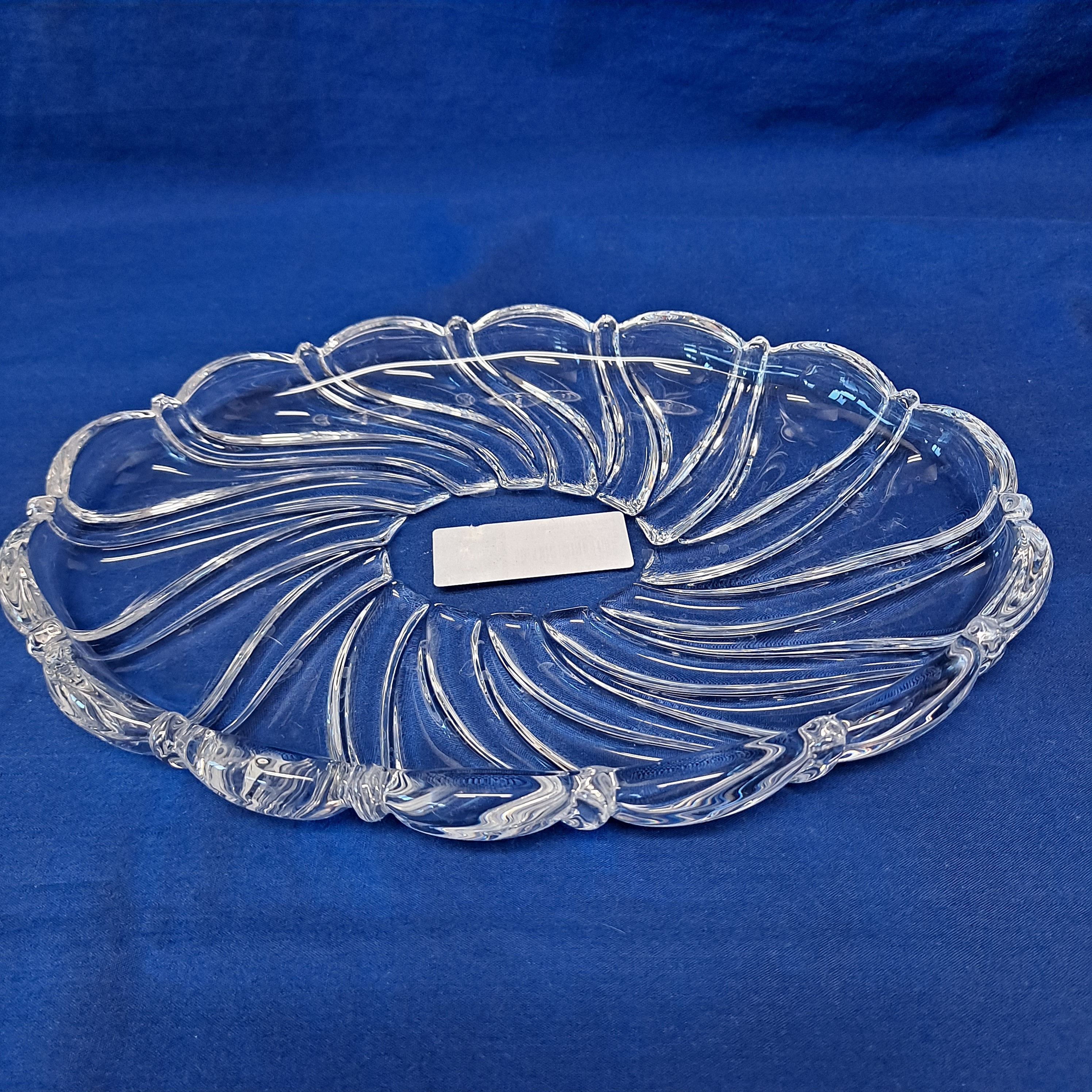 Mikasa PEPPERMINT CLEAR Glass Oval Sweet Meat DISH Swirl Germany 9
