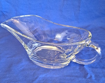 Vintage ANCHOR Hocking Clear Glass 10 oz GRAVY BOAT Serving Bowl Dish